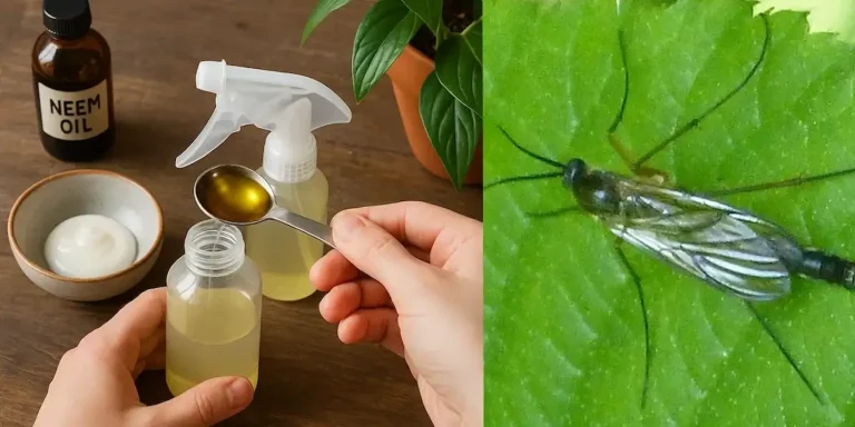 plant expert making a DIY neem oil spray for houseplants