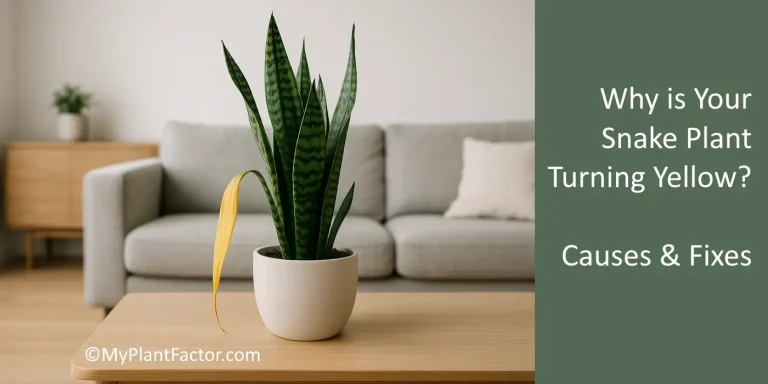 picture of leaves of snake plant turning yellow in a living room