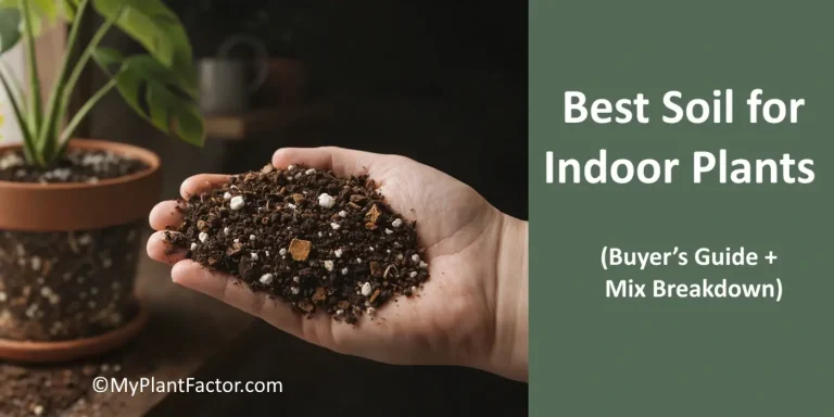 Best soil for indoor plants showing airy potting mix with perlite and bark