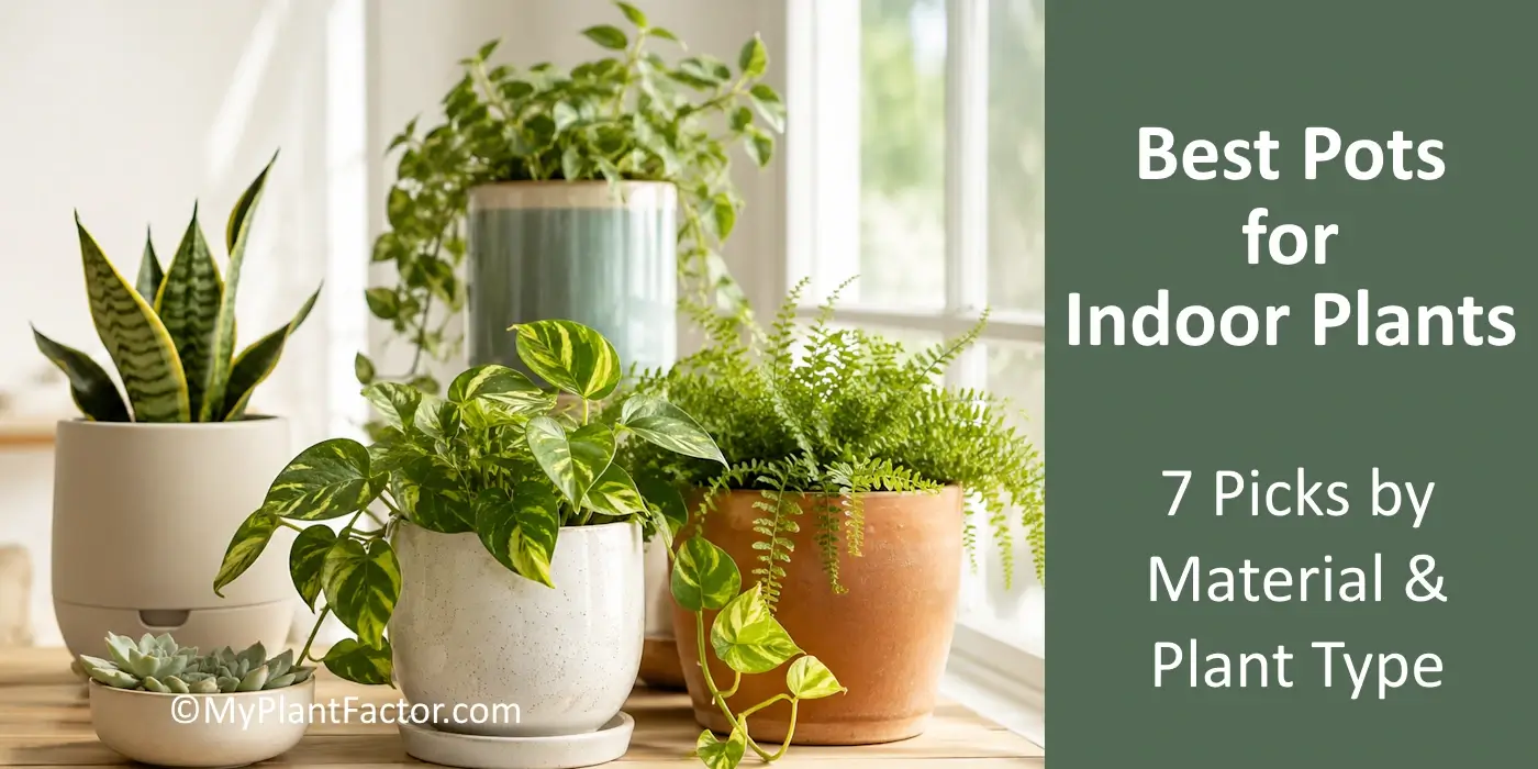 the best pots for indoor plants on a brightly sun-lit table beside a table